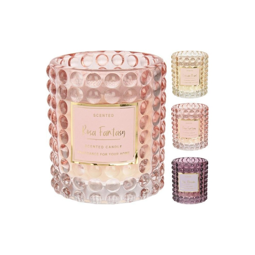 VASO VETRO CON CANDELA 8CM 3 A